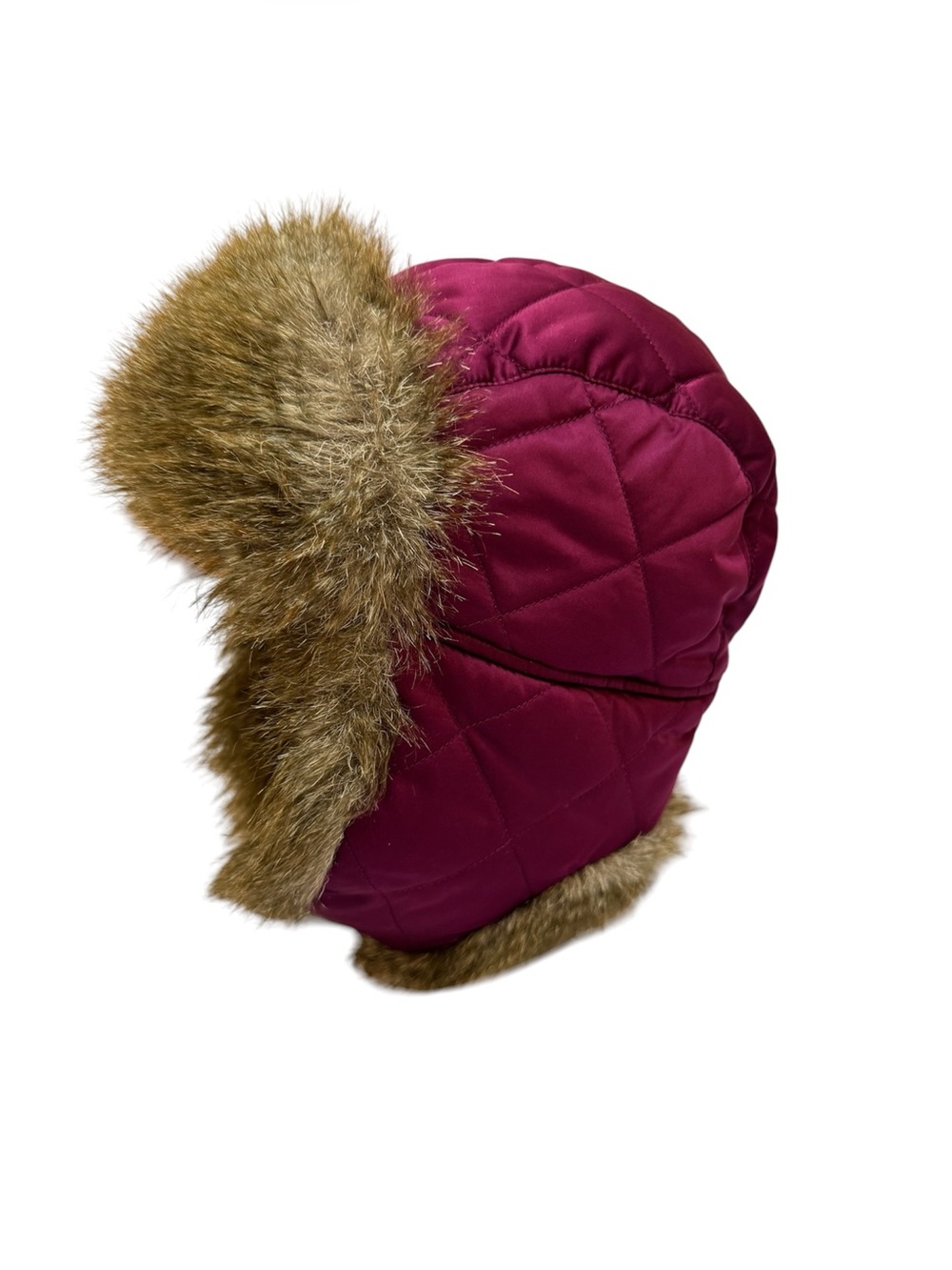 Eddie Bauer Unisex Quilted Goose Down Faux Fur Ear Flaps Trapper Hat Size L/XL
